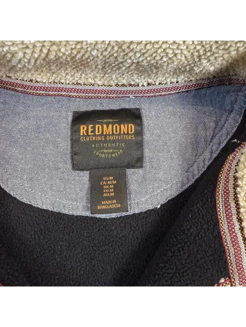 Redmond Clothing Outfitters Men's Medium Quarter Zip Pullover Sweater